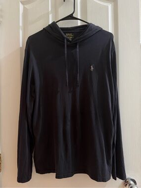 Polo by Ralph Lauren Women's Black Long-Sleeve Hooded Shirt